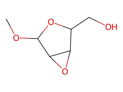 methyl 2,3-4,5-di-O-isopropylidine-glucoseptanoside structure