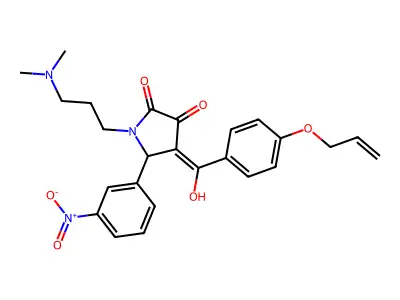 1-[3-(dimethylamino)propyl]-4-[hydroxy-(4-prop-2-enoxyphenyl)methylidene]-5-(3-nitrophenyl)pyrrolidine-2,3-dione structure