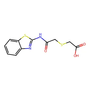 2-((2-(Benzo[d]thiazol-2-ylamino)-2-oxoethyl)thio)acetic acid structure