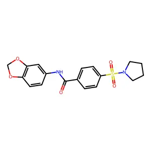 N-(1,3-benzodioxol-5-yl)-4-(pyrrolidin-1-ylsulfonyl)benzamide structure