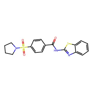 N-(1,3-benzothiazol-2-yl)-4-(pyrrolidin-1-ylsulfonyl)benzamide structure