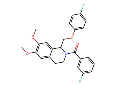 2-(3-fluorobenzoyl)-1-[(4-fluorophenoxy)methyl]-6,7-dimethoxy-1,2,3,4-tetrahydroisoquinoline structure