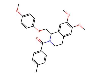 6,7-dimethoxy-1-[(4-methoxyphenoxy)methyl]-2-(4-methylbenzoyl)-1,2,3,4-tetrahydroisoquinoline structure