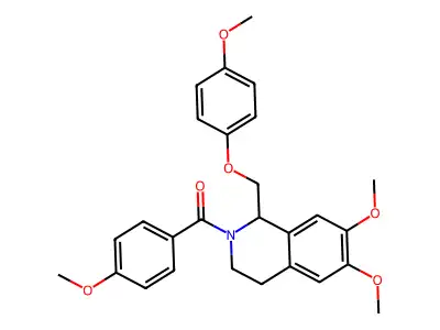 6,7-dimethoxy-2-(4-methoxybenzoyl)-1-[(4-methoxyphenoxy)methyl]-1,2,3,4-tetrahydroisoquinoline structure