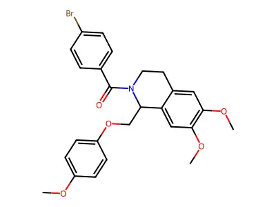 2-(4-bromobenzoyl)-6,7-dimethoxy-1-[(4-methoxyphenoxy)methyl]-1,2,3,4-tetrahydroisoquinoline structure
