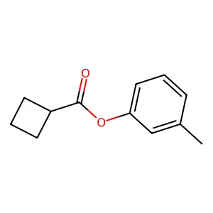 Cyclobutanecarboxylic acid, 3-methylphenyl ester structure
