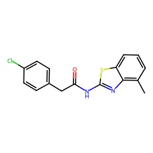 2-(4-chlorophenyl)-N-(4-methyl-1,3-benzothiazol-2-yl)acetamide structure