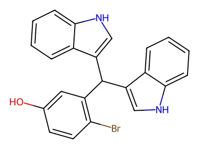 3-[bis(1H-indol-3-yl)methyl]-4-bromophenol structure