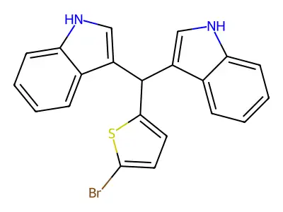 3-[(5-bromothiophen-2-yl)-(1H-indol-3-yl)methyl]-1H-indole structure