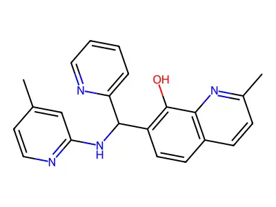 2-Methyl-7-[[(4-methylpyridin-2-yl)amino]-pyridin-2-ylmethyl]quinolin-8-ol structure