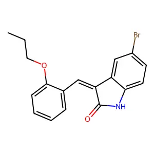 5-bromo-3-(2-propoxybenzylidene)-1,3-dihydro-2H-indol-2-one structure