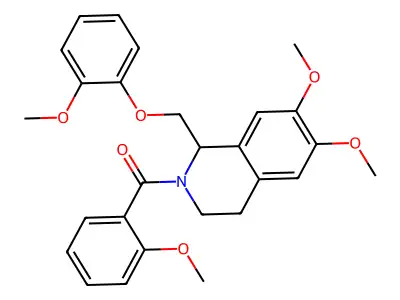 6,7-dimethoxy-2-(2-methoxybenzoyl)-1-[(2-methoxyphenoxy)methyl]-1,2,3,4-tetrahydroisoquinoline structure