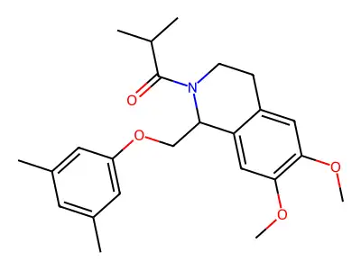 1-{1-[(3,5-dimethylphenoxy)methyl]-6,7-dimethoxy-1,2,3,4-tetrahydroisoquinolin-2-yl}-2-methylpropan-1-one structure