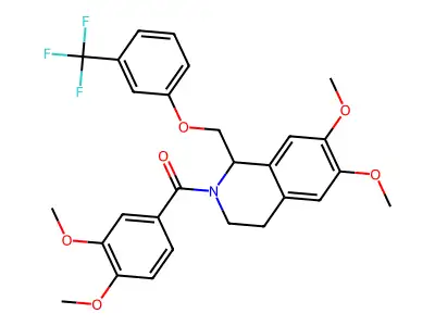 2-(3,4-dimethoxybenzoyl)-6,7-dimethoxy-1-{[3-(trifluoromethyl)phenoxy]methyl}-1,2,3,4-tetrahydroisoquinoline structure