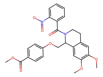 methyl 4-((6,7-dimethoxy-2-(2-nitrobenzoyl)-1,2,3,4-tetrahydroisoquinolin-1-yl)methoxy)benzoate structure