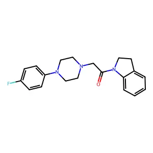 1-(2,3-Dihydroindol-1-yl)-2-[4-(4-fluorophenyl)piperazin-1-yl]ethanone structure