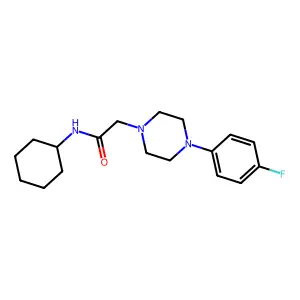 N-cyclohexyl-2-[4-(4-fluorophenyl)piperazin-1-yl]acetamide structure