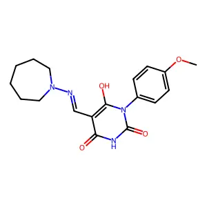 5-(Azepan-1-yliminomethyl)-6-hydroxy-1-(4-methoxyphenyl)pyrimidine-2,4-dione structure