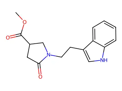 methyl 1-[2-(1H-indol-3-yl)ethyl]-5-oxopyrrolidine-3-carboxylate structure
