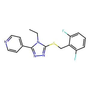 3-[(2,6-Difluorophenyl)methylthio]-4-ethyl-5-(4-pyridyl)-1,2,4-triazole structure
