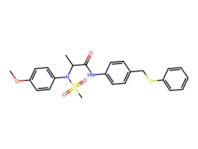 2-(4-methoxy-N-methylsulfonylanilino)-N-[4-(phenylsulfanylmethyl)phenyl]propanamide structure