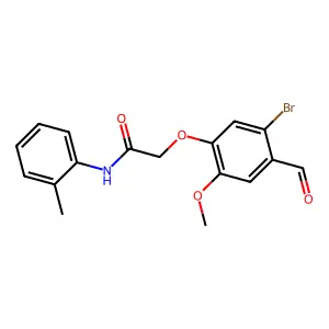 2-(5-bromo-4-formyl-2-methoxyphenoxy)-N-(2-methylphenyl)acetamide structure