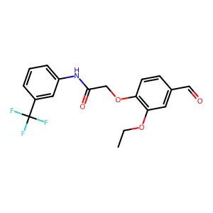 2-(2-Ethoxy-4-formylphenoxy)-N-[3-(trifluoromethyl)phenyl]acetamide structure