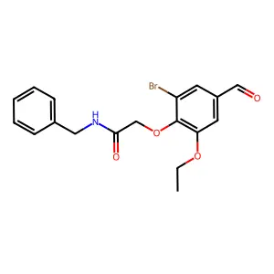 N-benzyl-2-(2-bromo-6-ethoxy-4-formylphenoxy)acetamide structure