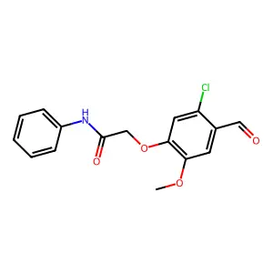 2-(5-chloro-4-formyl-2-methoxyphenoxy)-N-phenylacetamide structure