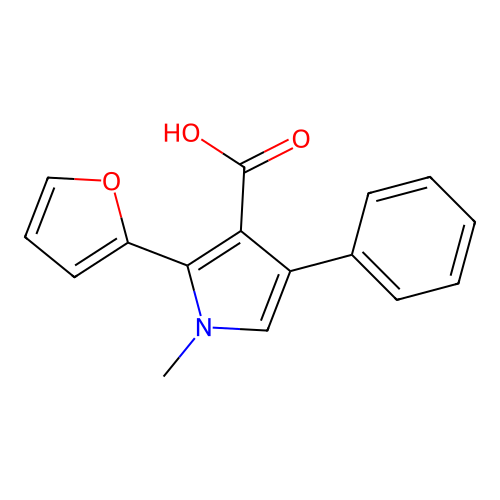 2-(Furan-2-yl)-1-methyl-4-phenylpyrrole-3-carboxylic acid structure