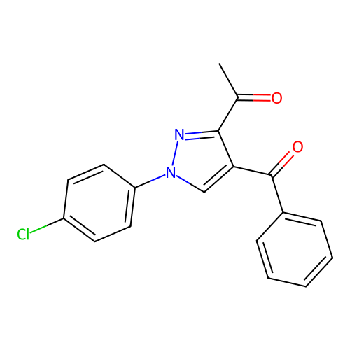 1-[4-benzoyl-1-(4-chlorophenyl)-1H-pyrazol-3-yl]ethanone structure