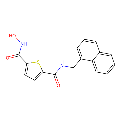 2,5-Thiophenedicarboxamide, N-hydroxy-N'-(1-naphthalenylmethyl)- structure