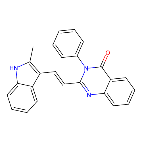 2-[(E)-2-(2-methyl-1H-indol-3-yl)ethenyl]-3-phenylquinazolin-4(3H)-one structure