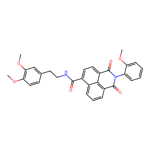 N-(3,4-dimethoxyphenethyl)-2-(2-methoxyphenyl)-1,3-dioxo-2,3-dihydro-1H-benzo[de]isoquinoline-6-carboxamide structure