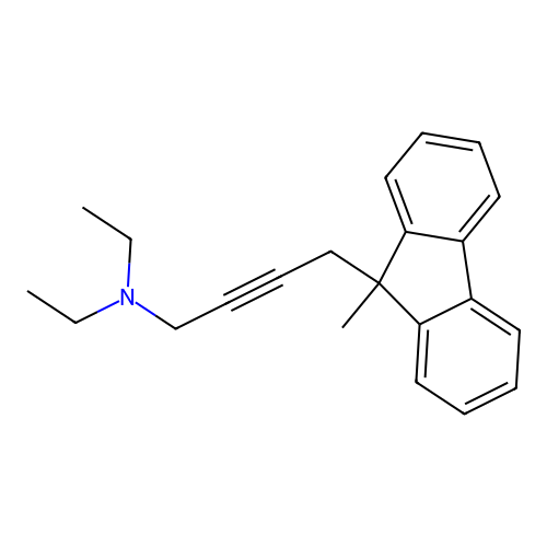 N,N-diethyl-4-(9-methyl-9H-fluoren-9-yl)but-2-yn-1-amine structure