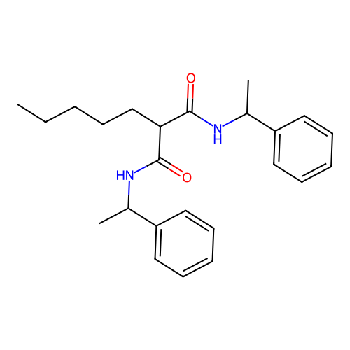 2-pentyl-N,N'-bis(1-phenylethyl)propanediamide structure