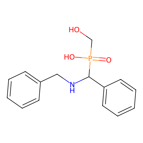 ((Benzylamino)(phenyl)methyl)(hydroxymethyl)phosphinic acid structure