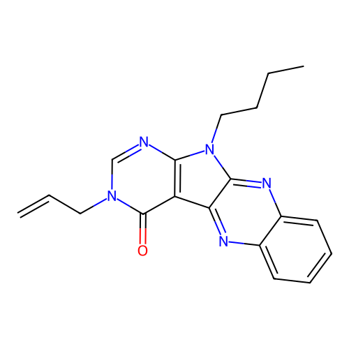 3-allyl-11-butyl-3H-pyrimido[5',4':4,5]pyrrolo[2,3-b]quinoxalin-4(11H)-one structure