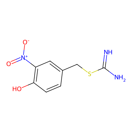 4-Hydroxy-3-nitrobenzyl carbamimidothioate structure