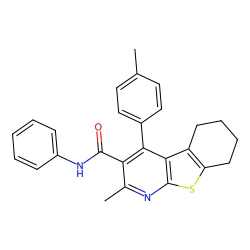 2-methyl-4-(4-methylphenyl)-N-phenyl-5,6,7,8-tetrahydro-[1]benzothiolo[2,3-b]pyridine-3-carboxamide structure