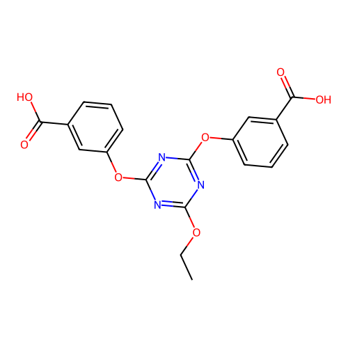 3,3'-((6-Ethoxy-1,3,5-triazine-2,4-diyl)bis(oxy))dibenzoic acid structure