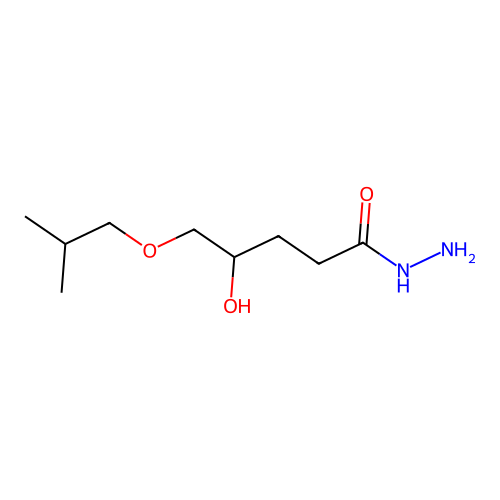 4-Hydroxy-5-(2-methylpropoxy)pentanehydrazide structure