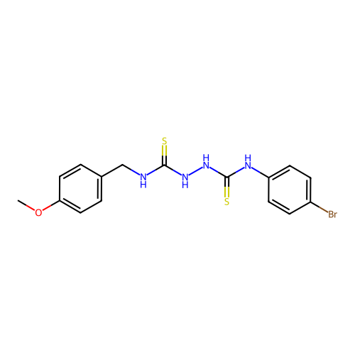 N-(4-bromophenyl)-N'-(4-methoxybenzyl)hydrazine-1,2-dicarbothioamide structure