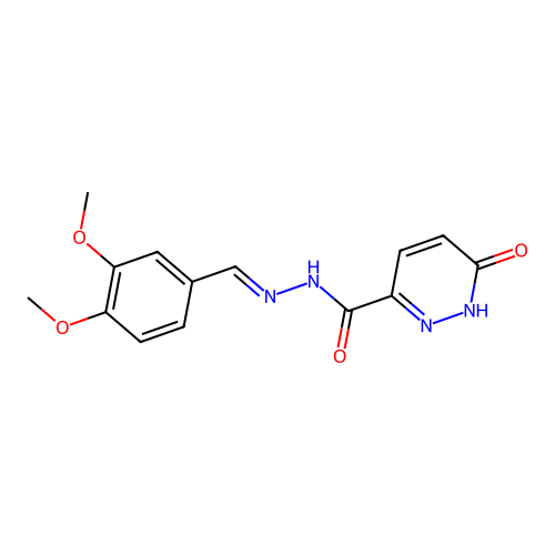 N'-(3,4-dimethoxybenzylidene)-6-oxo-1,6-dihydropyridazine-3-carbohydrazide structure