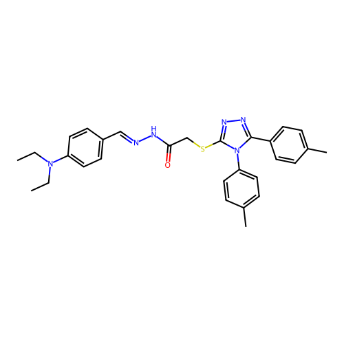 2-{[4,5-bis(4-methylphenyl)-4H-1,2,4-triazol-3-yl]sulfanyl}-N'-{(E)-[4-(diethylamino)phenyl]methylidene}acetohydrazide structure