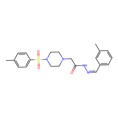 (Z)-N'-(3-methylbenzylidene)-2-(4-tosylpiperazin-1-yl)acetohydrazide structure