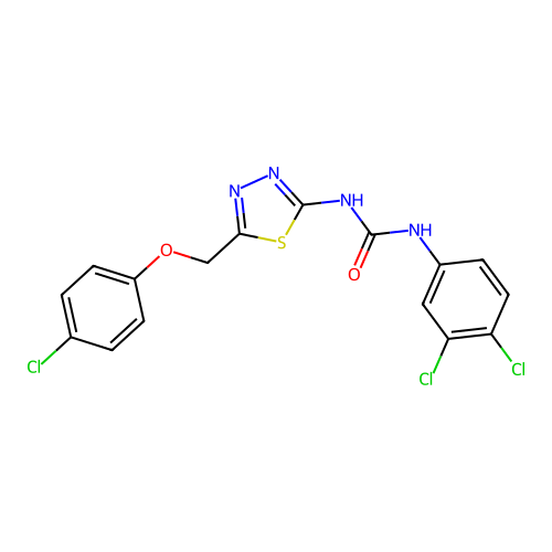 1-(5-((4-Chlorophenoxy)methyl)-1,3,4-thiadiazol-2-yl)-3-(3,4-dichlorophenyl)urea structure