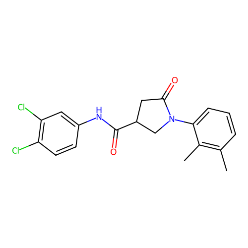 N-(3,4-dichlorophenyl)-1-(2,3-dimethylphenyl)-5-oxopyrrolidine-3-carboxamide structure