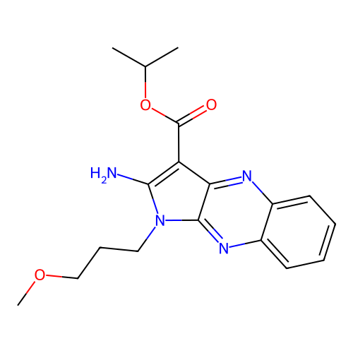 isopropyl 2-amino-1-(3-methoxypropyl)-1H-pyrrolo[2,3-b]quinoxaline-3-carboxylate structure