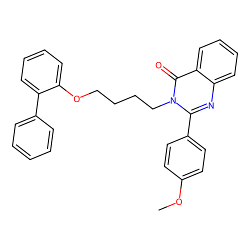 3-[4-(biphenyl-2-yloxy)butyl]-2-(4-methoxyphenyl)quinazolin-4(3H)-one structure